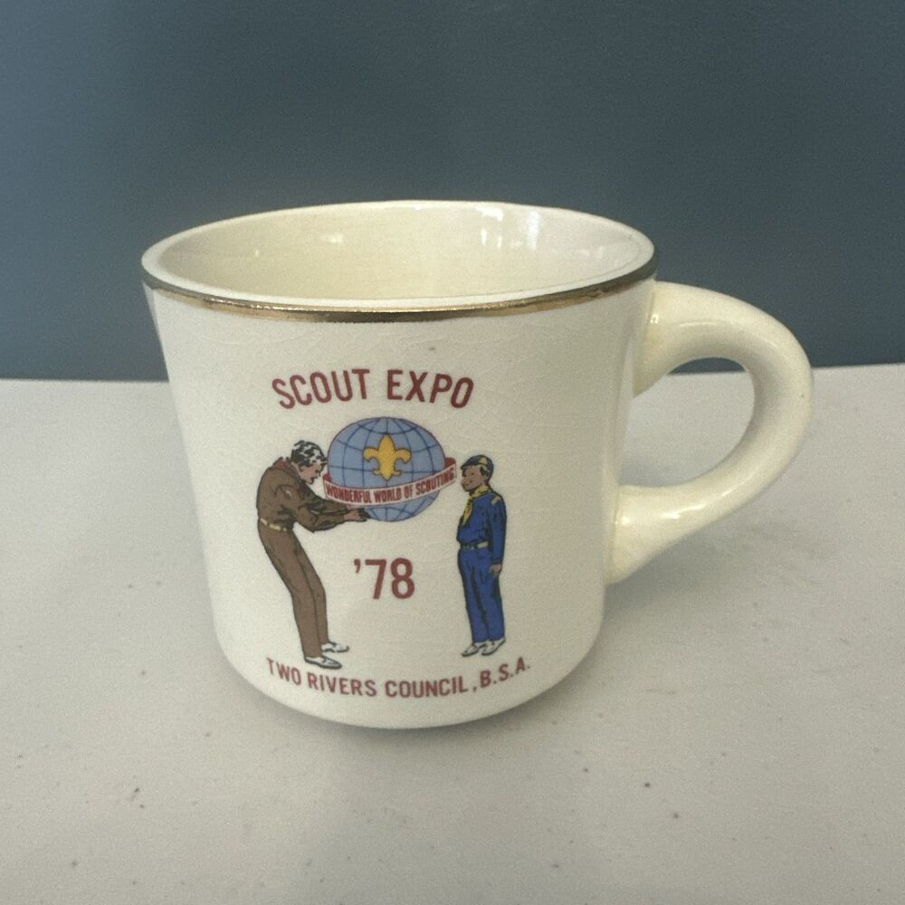 1978 Boy Scout Expo Coffee Cup Two Rivers Council, B.S.A Wonderful World Of Scou